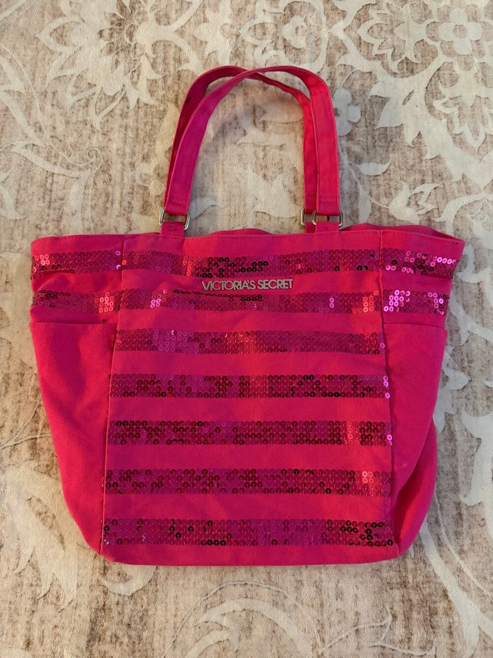 Victoria's Secret Pink Sequin Canvas Tote